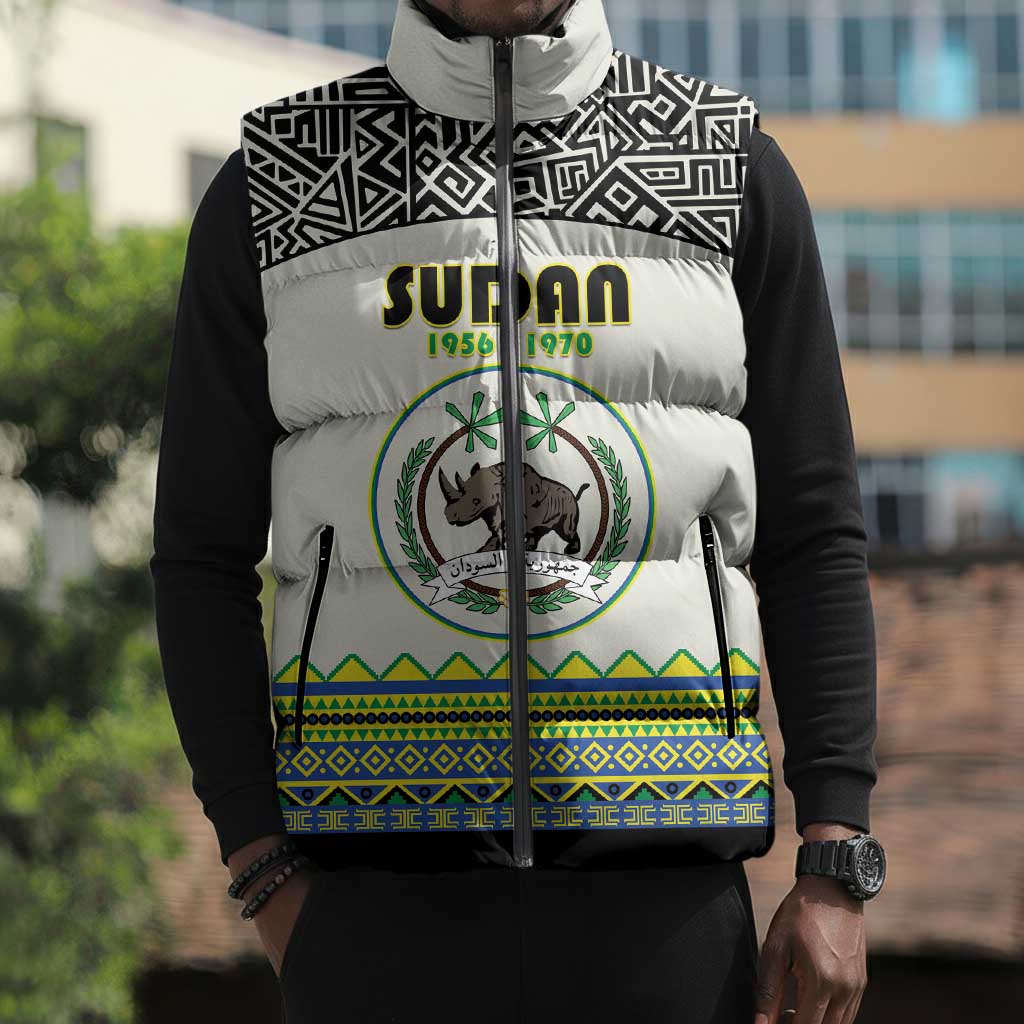 Personalized Sudan 1956-1970 Sleeveless Puffer Jacket With African Pattern