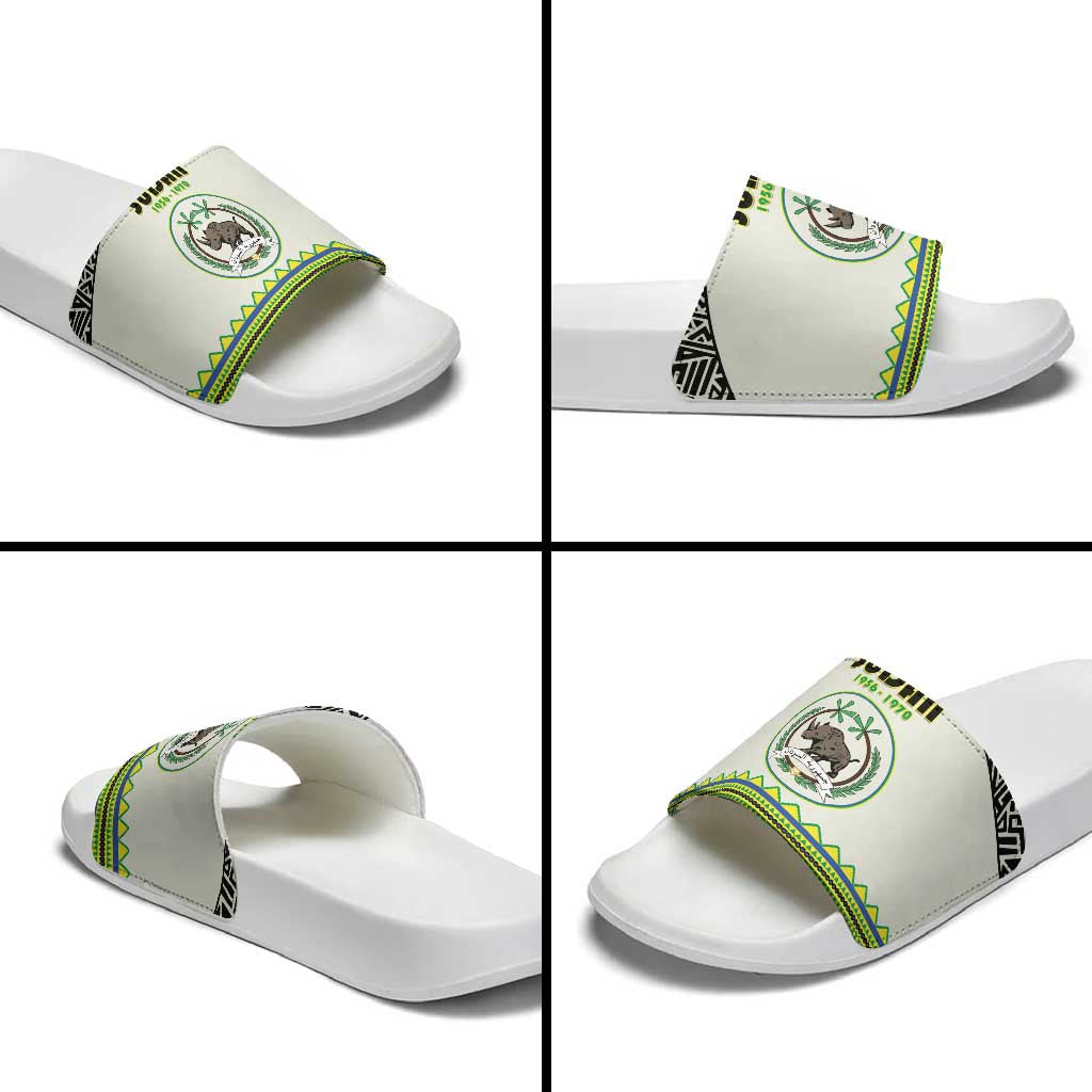Sudan 1956-1970 Slide Sandals With African Pattern