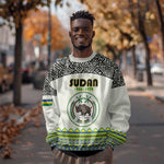 Personalized Sudan Sweatshirt Coat Of Arms 1956-1970 With African Pattern - African Pride