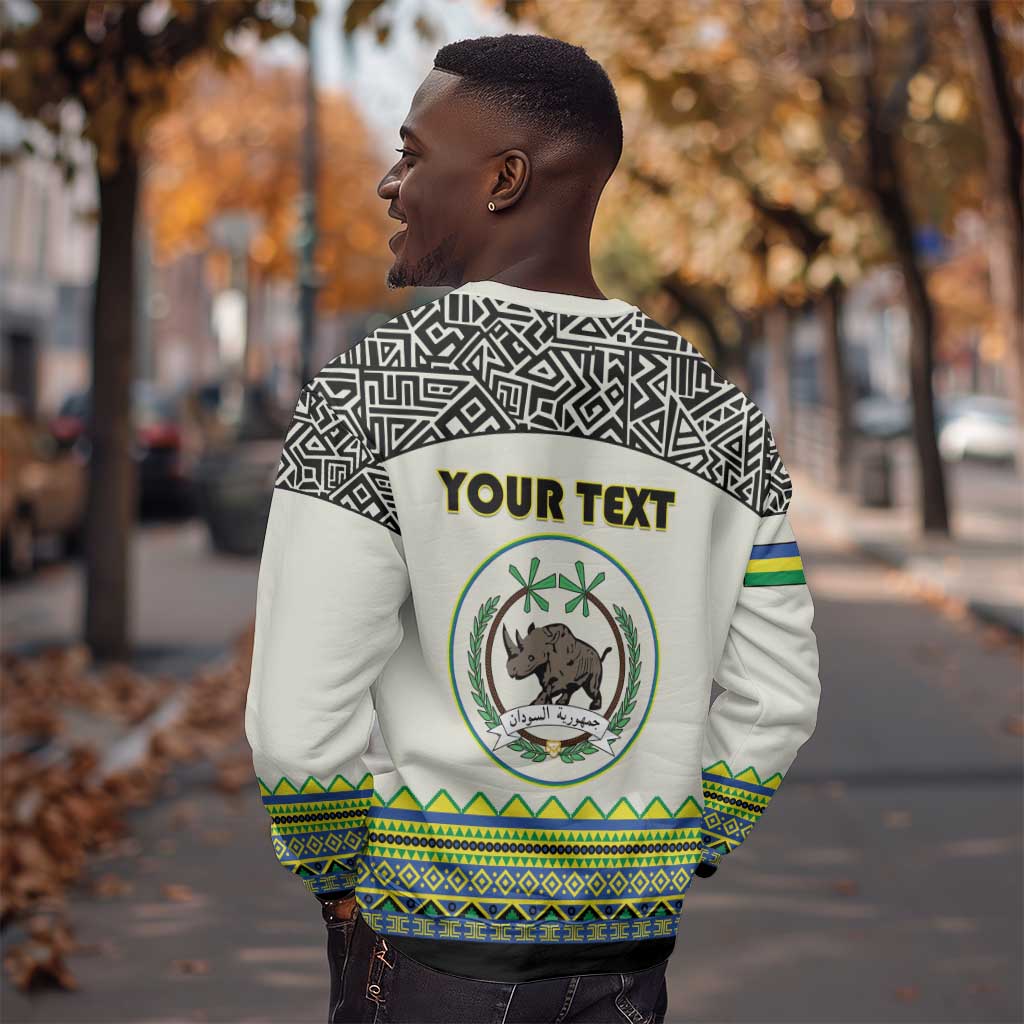Personalized Sudan Sweatshirt Coat Of Arms 1956-1970 With African Pattern - African Pride