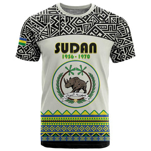 Personalized Sudan T shirt Coat Of Arms 1956-1970 With African Pattern - African Pride
