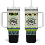 Personalized Sudan Tumbler With Handle Coat Of Arms 1956-1970 With African Pattern - African Pride