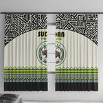 Sudan Window Curtain Coat Of Arms 1956-1970 With African Pattern - African Pride
