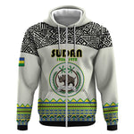 Personalized Sudan Zip Hoodie Coat Of Arms 1956-1970 With African Pattern - African Pride