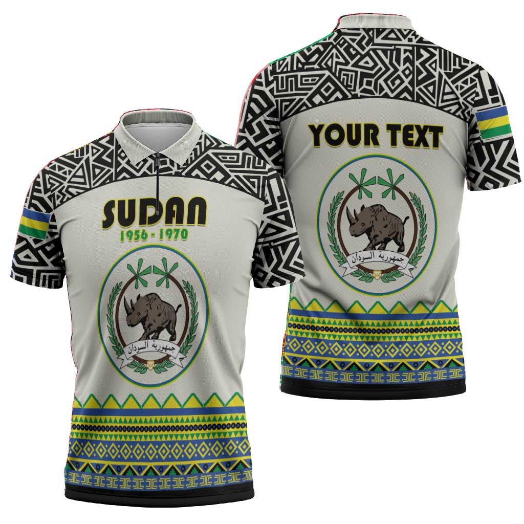 Personalized Sudan 1956-1970 Zipper Polo Shirt With African Pattern