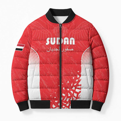 Custom Sudan Football Bomber Puffer Jacket Come On Falcons of Jediane