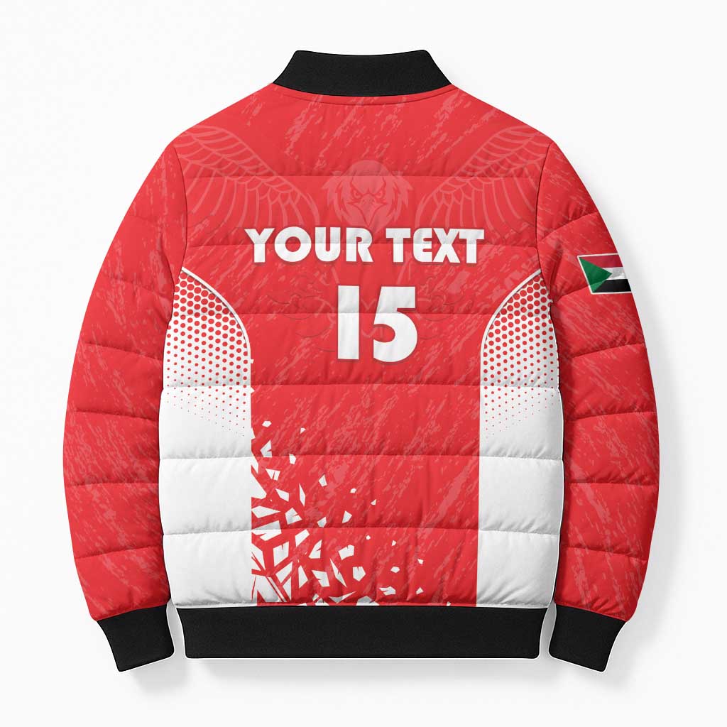 Custom Sudan Football Bomber Puffer Jacket Come On Falcons of Jediane