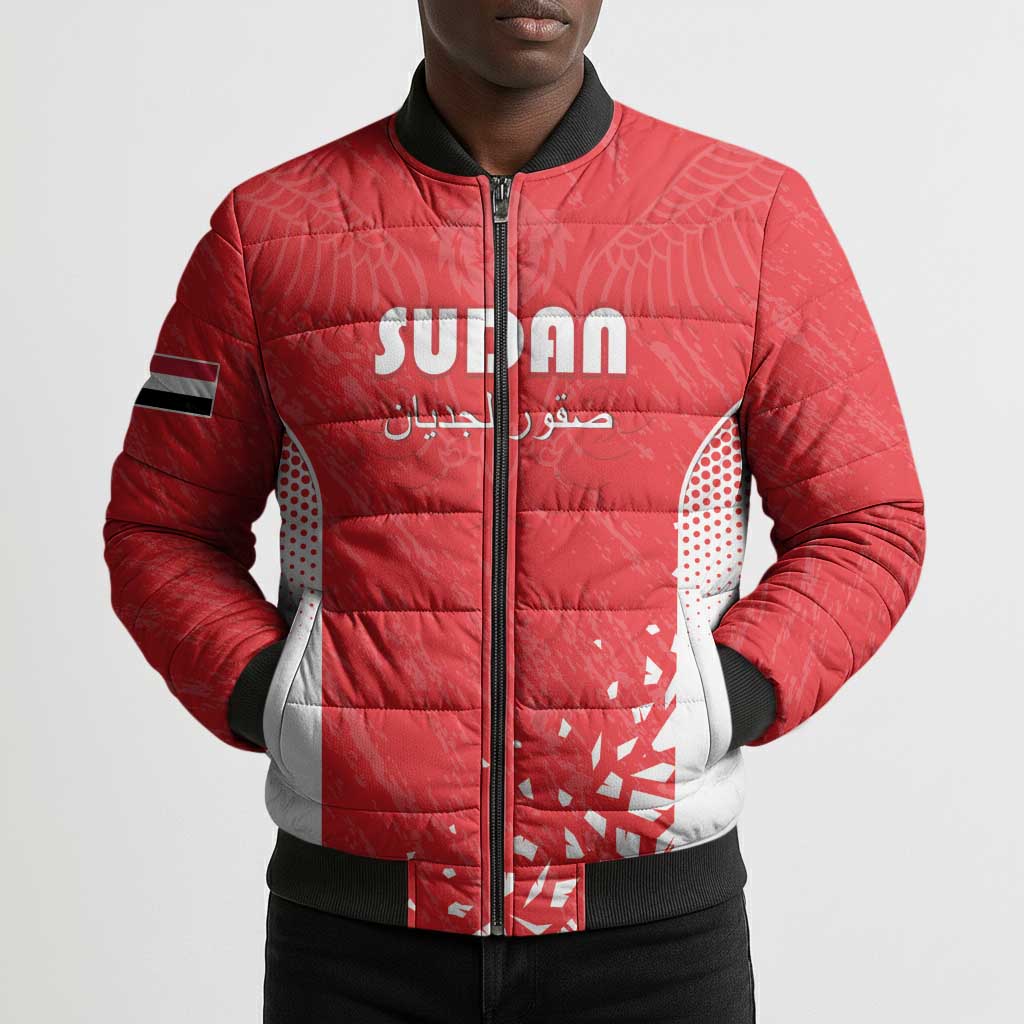 Custom Sudan Football Bomber Puffer Jacket Come On Falcons of Jediane