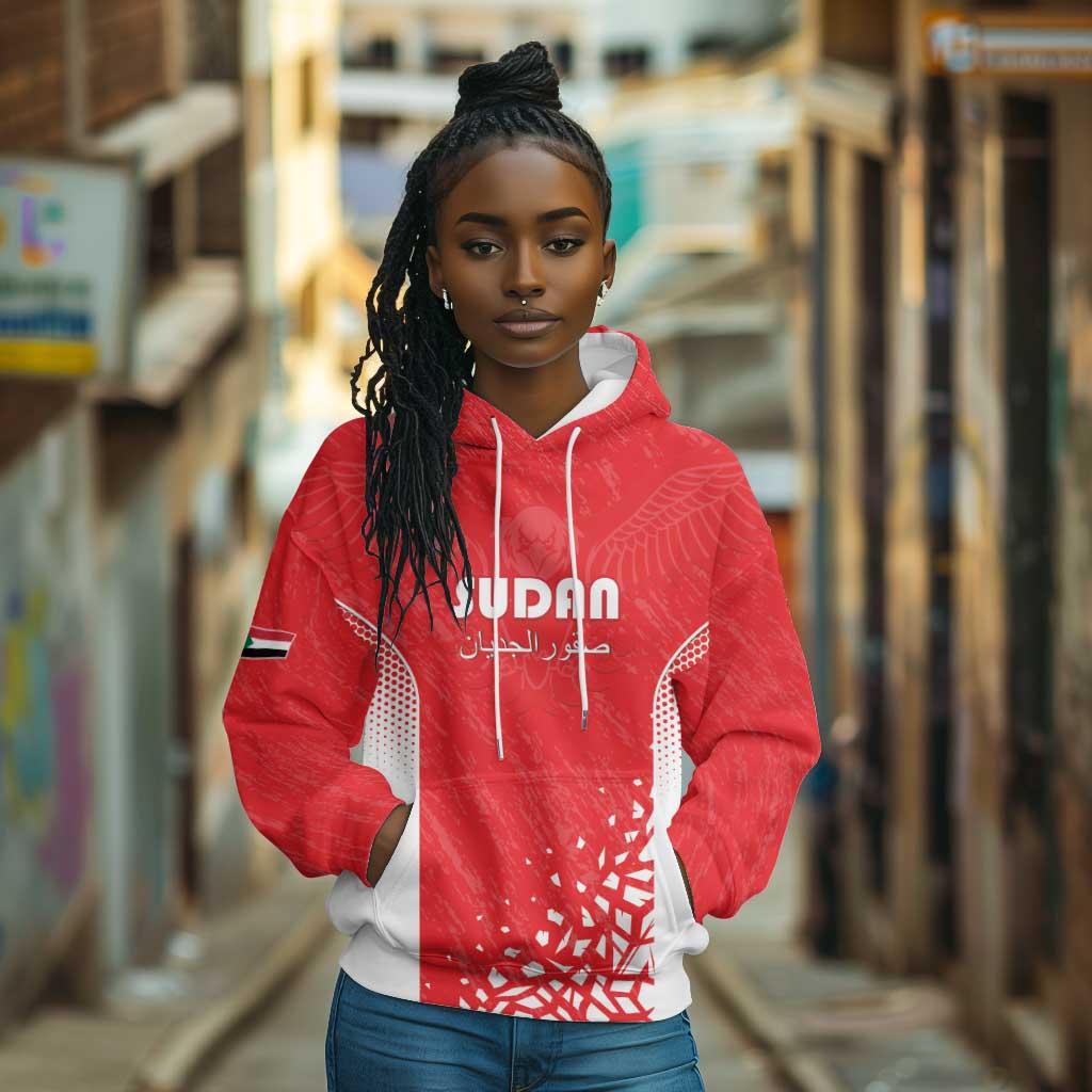 Custom Sudan Football Hoodie Yalla Falcons of Jediane - African Pride