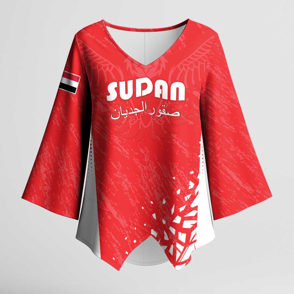 Custom Sudan Football Kimono Sleeve Blouse Come On Falcons of Jediane