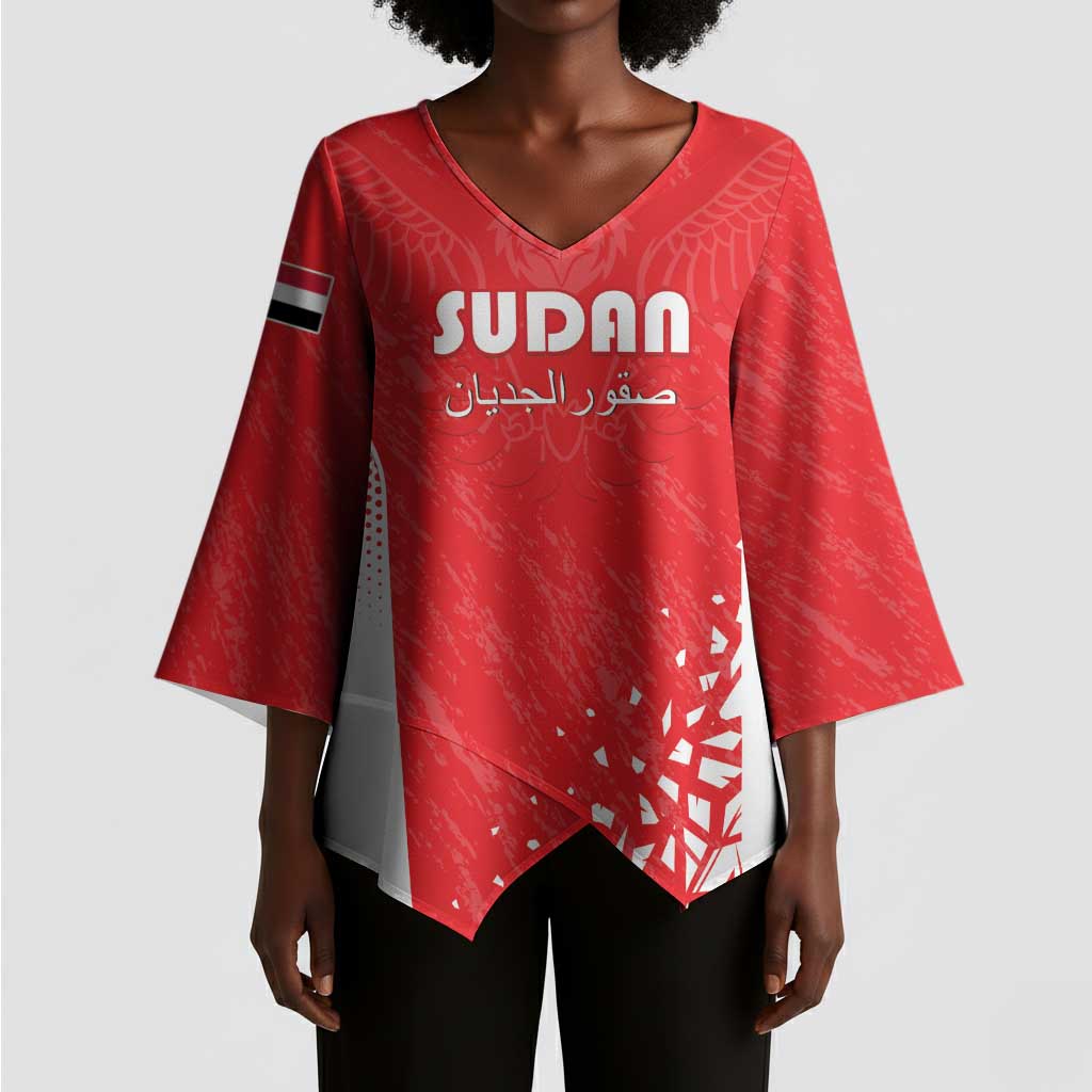 Custom Sudan Football Kimono Sleeve Blouse Come On Falcons of Jediane