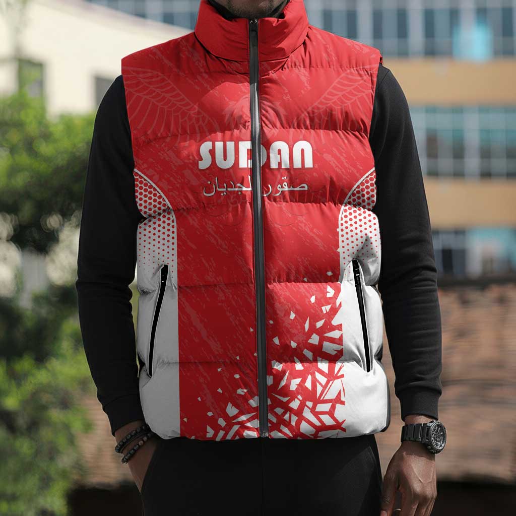 Custom Sudan Football Sleeveless Puffer Jacket Come On Falcons of Jediane