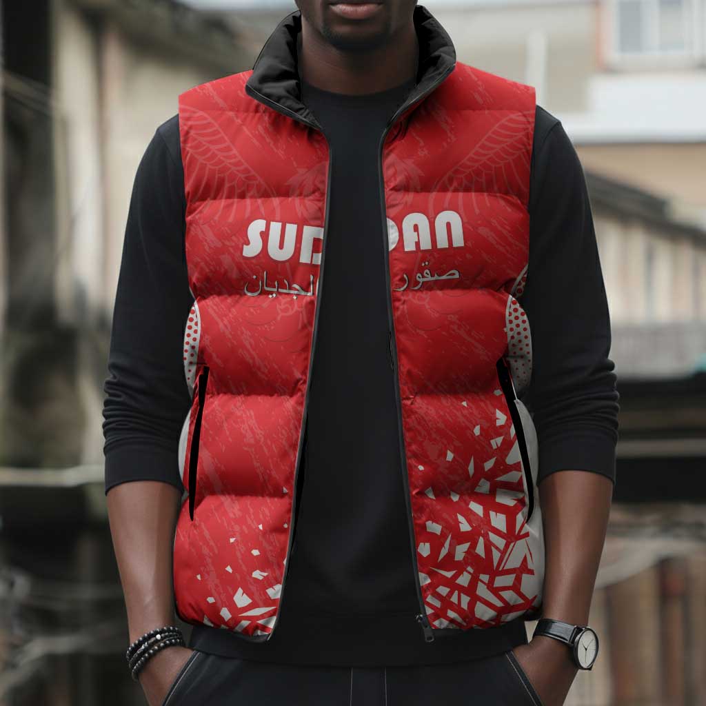 Custom Sudan Football Sleeveless Puffer Jacket Come On Falcons of Jediane