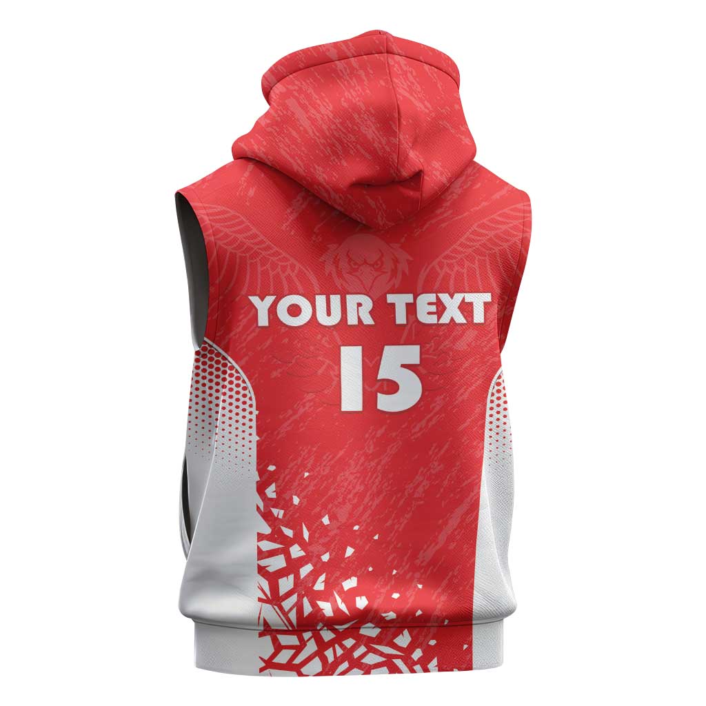 Custom Sudan Football Sleeveless Zip Hoodie Yalla Falcons of Jediane - African Pride