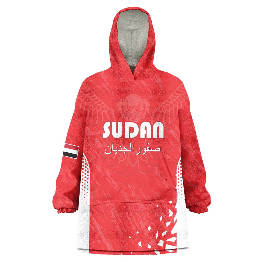 Custom Sudan Football Wearable Blanket Hoodie Yalla Falcons of Jediane - African Pride