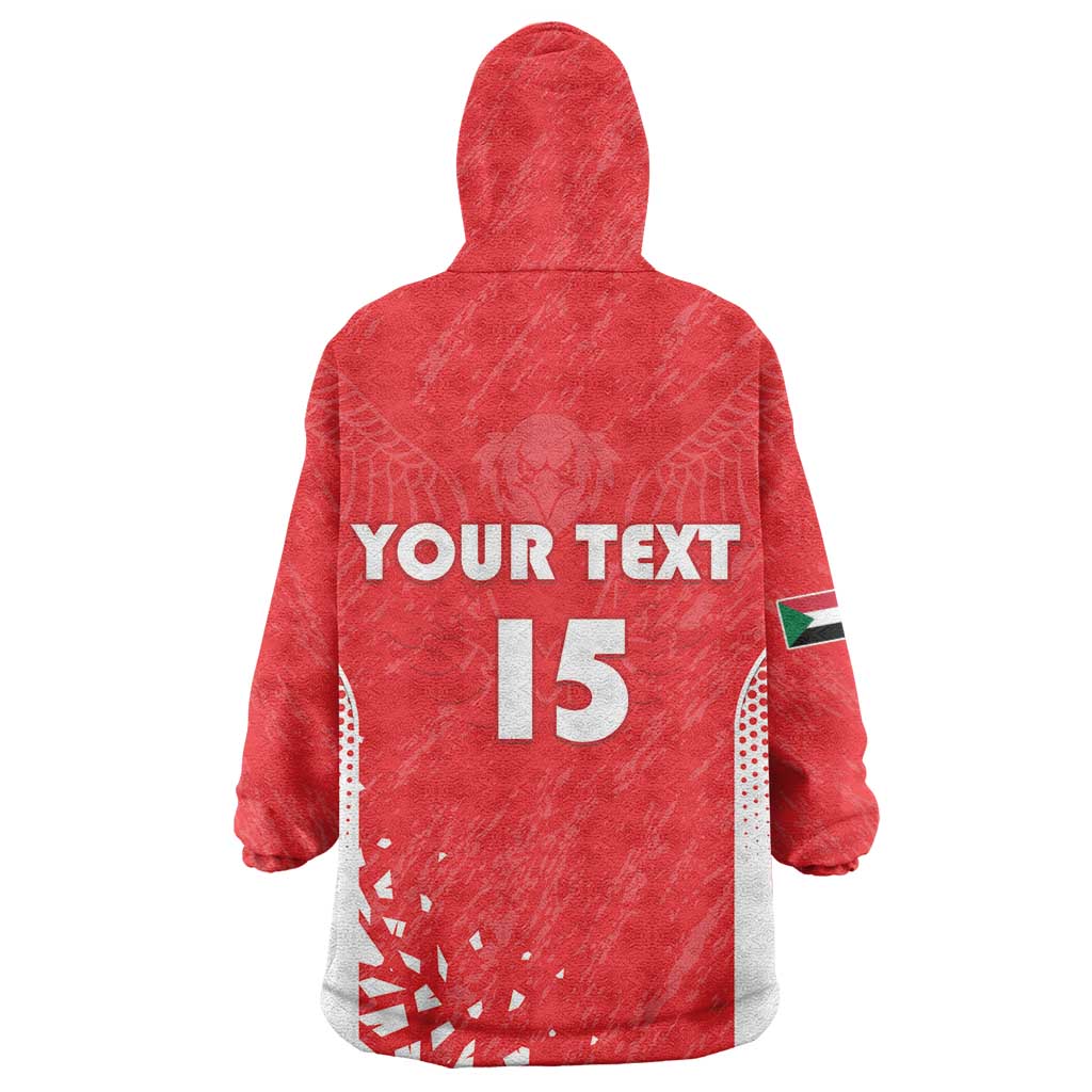 Custom Sudan Football Wearable Blanket Hoodie Yalla Falcons of Jediane - African Pride