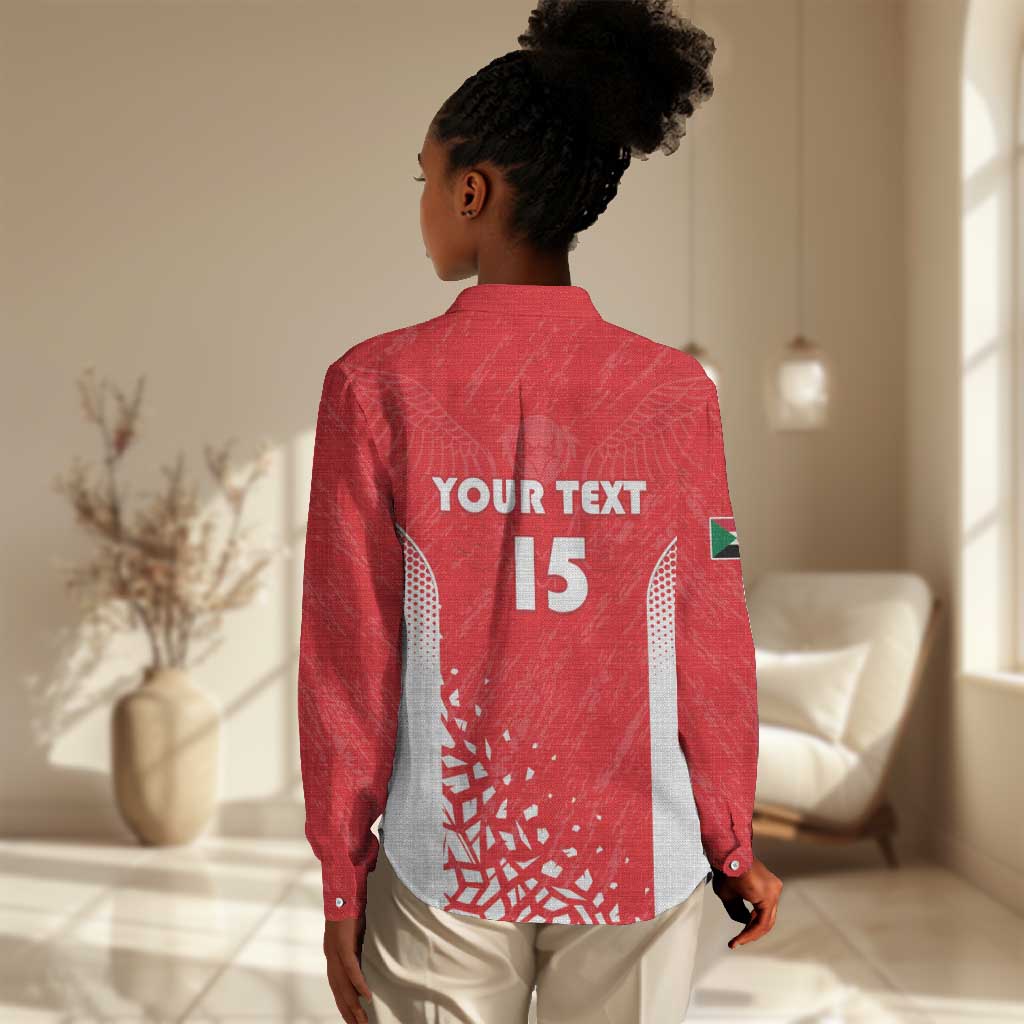 Custom Sudan Football Women Casual Shirt Yalla Falcons of Jediane - African Pride