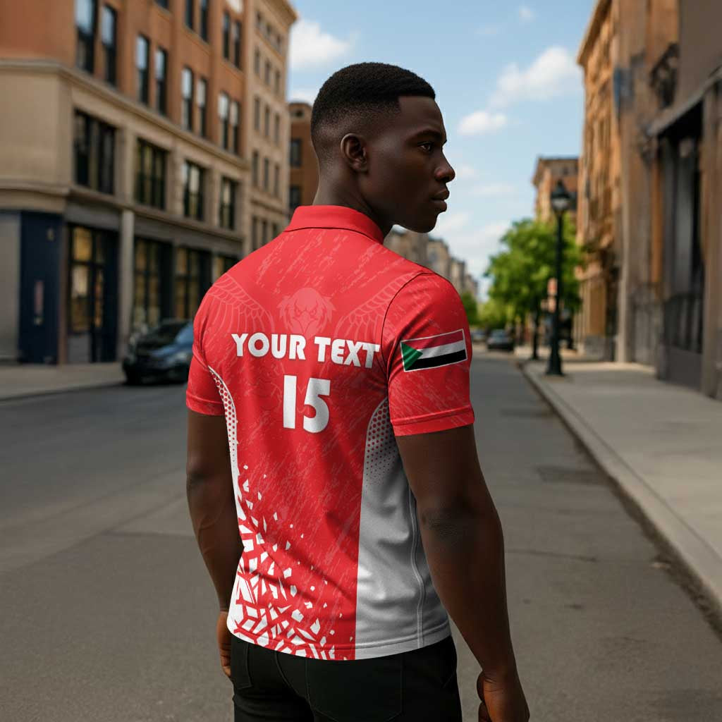 Custom Sudan Football Zipper Polo Shirt Come On Falcons of Jediane