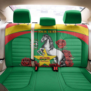 Personalized Burkina Faso Back Car Seat Cover White Stallion With Red Rose - Republic Day