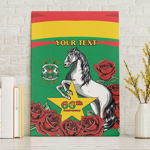 Personalized Burkina Faso Canvas Wall Art White Stallion With Red Rose - Republic Day