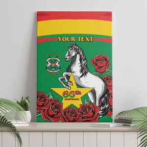 Personalized Burkina Faso Canvas Wall Art White Stallion With Red Rose - Republic Day