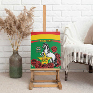 Personalized Burkina Faso Canvas Wall Art White Stallion With Red Rose - Republic Day