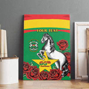 Personalized Burkina Faso Canvas Wall Art White Stallion With Red Rose - Republic Day