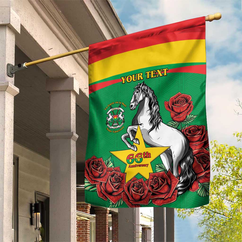 Personalized Burkina Faso Garden Flag White Stallion With Red Rose - Republic Day