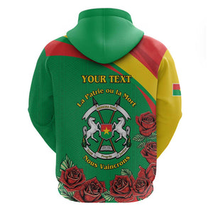 Personalized Burkina Faso Hoodie White Stallion With Red Rose - Republic Day