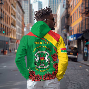 Personalized Burkina Faso Hoodie White Stallion With Red Rose - Republic Day