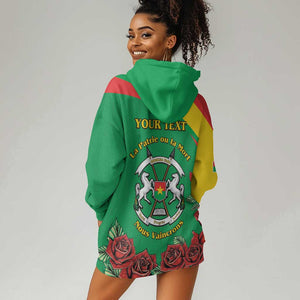 Personalized Burkina Faso Hoodie Dress White Stallion With Red Rose - Republic Day