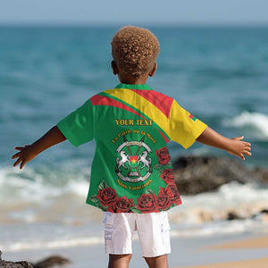 Personalized Burkina Faso Kid Hawaiian Shirt White Stallion With Red Rose - Republic Day