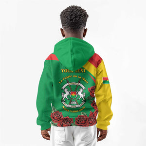 Personalized Burkina Faso Kid Hoodie White Stallion With Red Rose - Republic Day