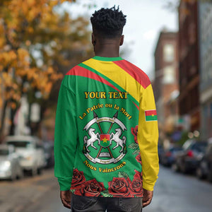 Personalized Burkina Faso Long Sleeve Shirt White Stallion With Red Rose - Republic Day