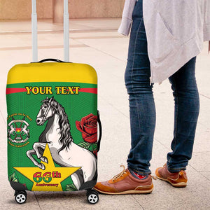 Personalized Burkina Faso Luggage Cover White Stallion With Red Rose - Republic Day