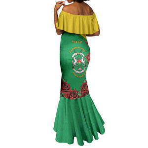 Personalized Burkina Faso Mermaid Dress White Stallion With Red Rose - Republic Day