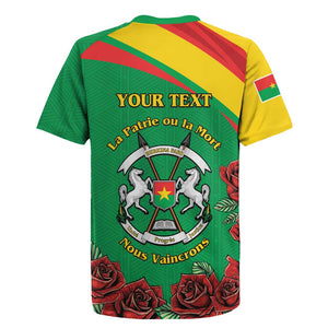 Personalized Burkina Faso Rugby Jersey White Stallion With Red Rose - Republic Day