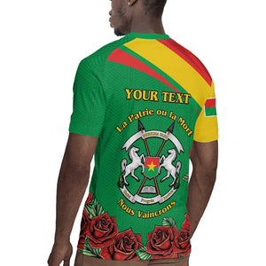 Personalized Burkina Faso Rugby Jersey White Stallion With Red Rose - Republic Day