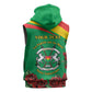 Personalized Burkina Faso Sleeveless Zip Hoodie White Stallion With Red Rose - Republic Day - African Pride