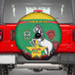 Personalized Burkina Faso Spare Tire Cover White Stallion With Red Rose - Republic Day
