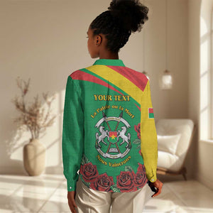 Personalized Burkina Faso Women Casual Shirt White Stallion With Red Rose - Republic Day