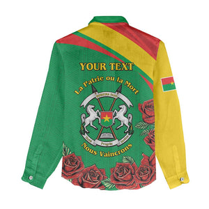 Personalized Burkina Faso Women Casual Shirt White Stallion With Red Rose - Republic Day