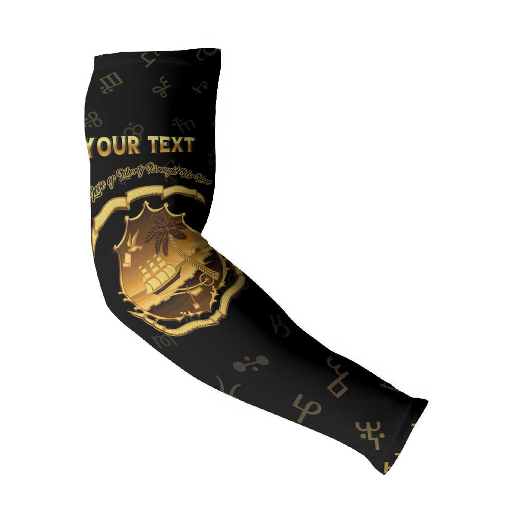 Personalized Liberia Vai Syllabary Heritage Arm Sleeves National Emblem Golden Style
