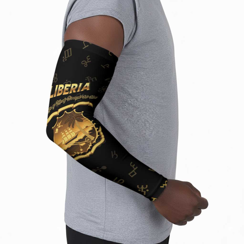 Personalized Liberia Vai Syllabary Heritage Arm Sleeves National Emblem Golden Style