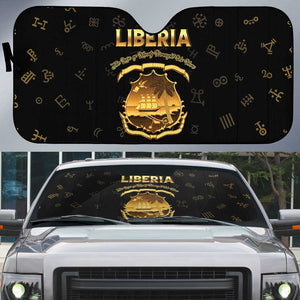 Liberia Vai Syllabary Heritage Auto Sun Shade National Emblem Golden Style