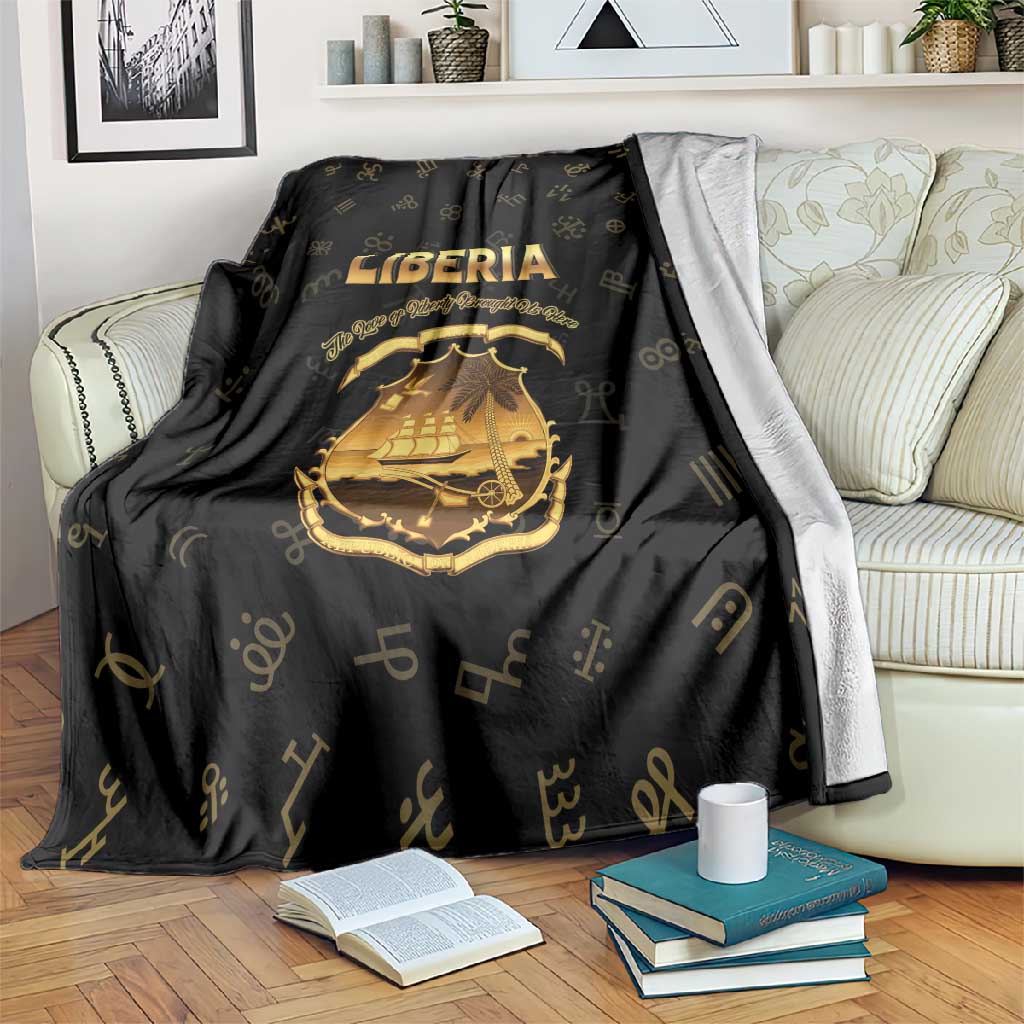 Liberia National Emblem Golden Blanket Vai Syllabary Heritage - African Pride
