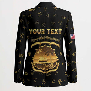 Personalized Liberia Vai Syllabary Heritage Blazer National Emblem Golden Style