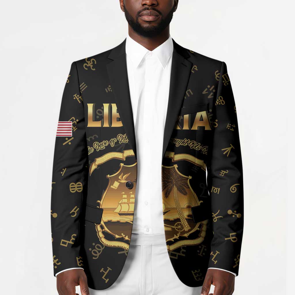 Personalized Liberia Vai Syllabary Heritage Blazer National Emblem Golden Style