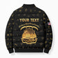 Personalized Liberia Vai Syllabary Heritage Bomber Puffer Jacket National Emblem Golden Style