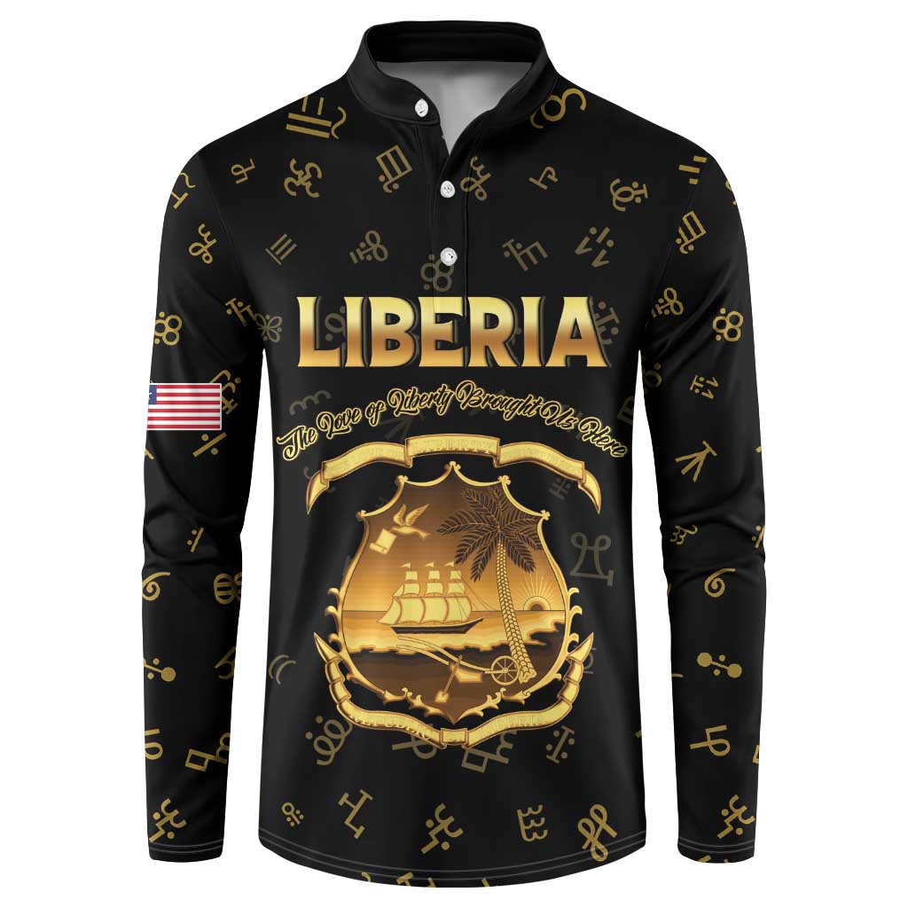 Personalized Liberia Vai Syllabary Heritage Button Sweatshirt National Emblem Golden Style